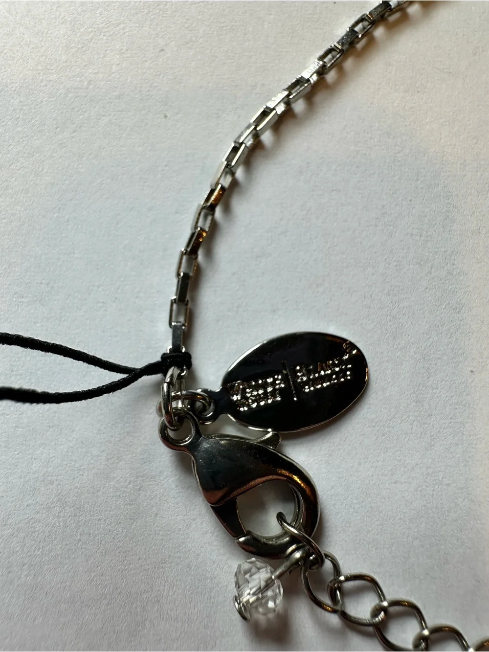 White House Black Market Silver Butterfly Pendant Necklace with Pearl Accent